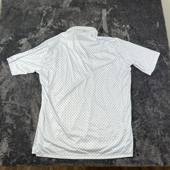 Collars and Co Relaxed Fit Polo Short Sleeve Geometric White Men's 3XL - Picture 7 of 11